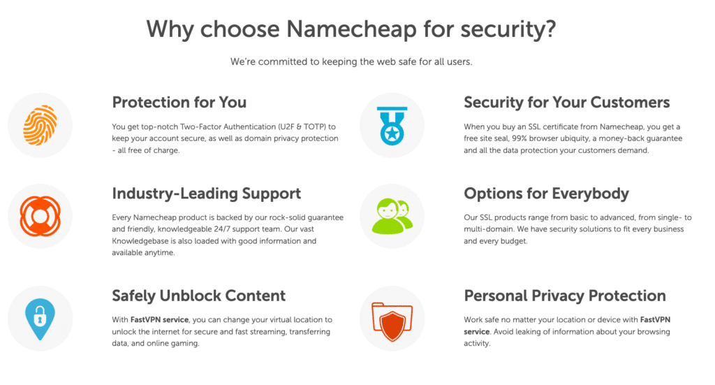 Namecheap-Sicherheitsmaßnahmen